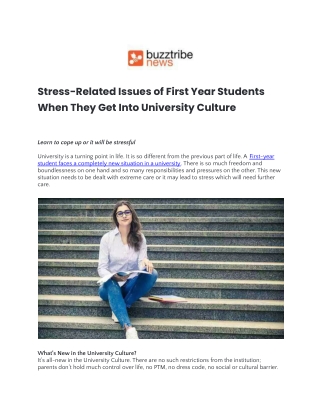 Stress-Related Issues of First Year Students When They Get Into University Culture.docx
