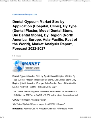 Dental Gypsum Market