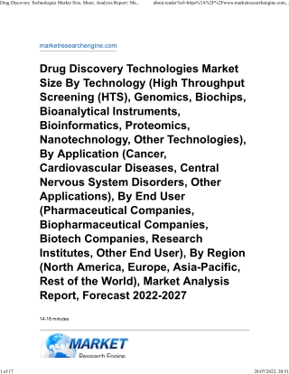 Drug Discovery Technologies Market