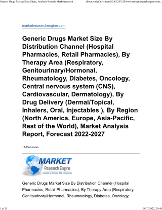 Generic Drugs Market