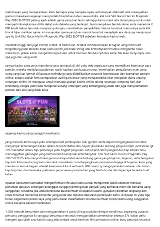 Link Slot Gacor Hari Ini Pragmatic Play 2022 Slot135 Uang Asli Terbaru