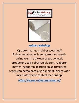 rubber webshop | Rubberwebshop.nl