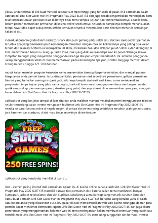 PPT - Link Slot Gacor Hari Ini Pragmatic Play 2022 Slot135 Paling Baik ...