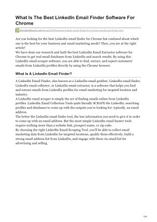 What Is The Best LinkedIn Email Finder Software For Chrome