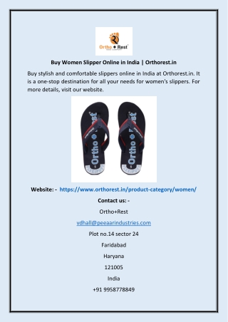 Buy Women Slipper Online in India  Orthorest.in