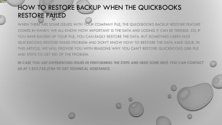 Here’s everything you need to learn about QuickBooks Restore Failed