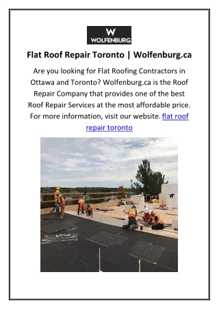 Flat Roofing Repair in Ottawa3333