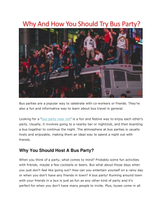 bus party near me