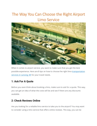 limo service airport