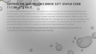 A Quick way to troubleshoot QuickBooks Error 3371