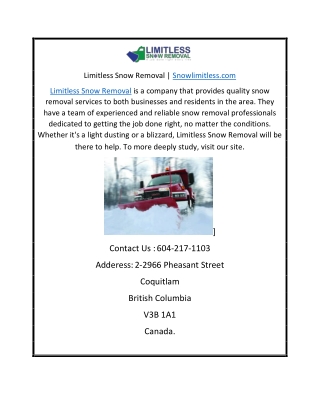 Limitless Snow Removal | Snowlimitless.com