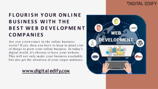 Flourish Your Online Business with the Best Web Development Companies