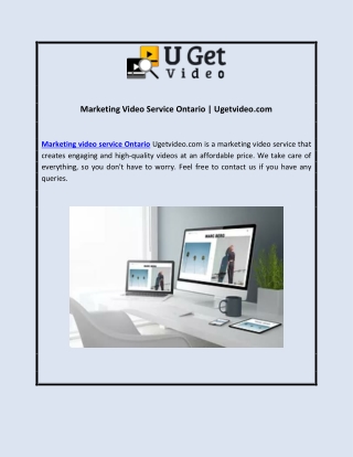 Marketing Video Service Ontario | Ugetvideo.com