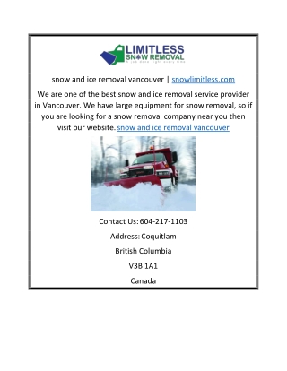 snow and ice removal vancouver | snowlimitless.com