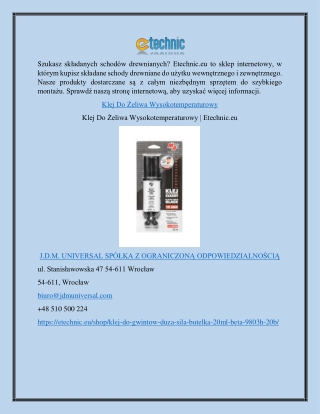 Klej Do Żeliwa Wysokotemperaturowy | Etechnic.eu