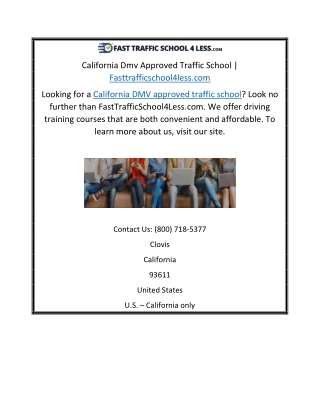 California Dmv Approved Traffic School | Fasttrafficschool4less.com
