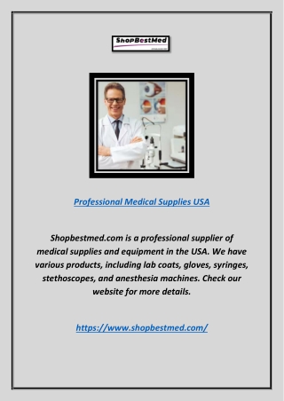 Professional Medical Supplies Usa | Shopbestmed.com