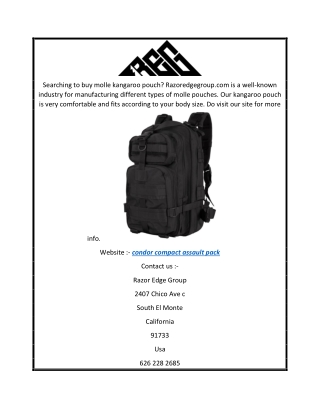 Condor Compact Assault Pack  Razoredgegroup.com