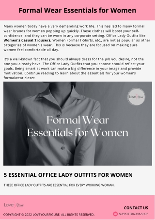 Formal Wear Essentials for Women