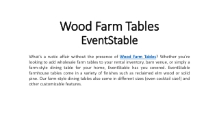 Wood Farm Tables - EventStable