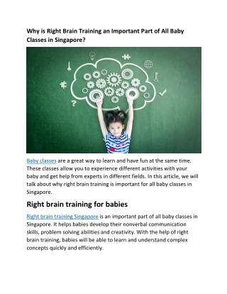 Why is Right Brain Training an Important Part of All Baby Classes in Singapore.docx