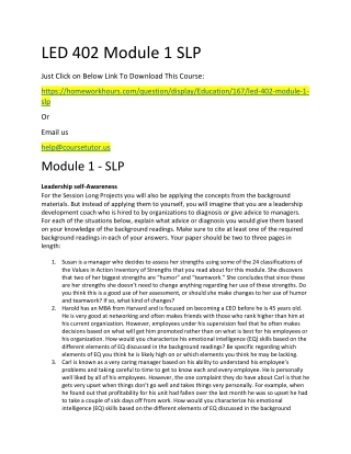 LED 402 Module 1 SLP