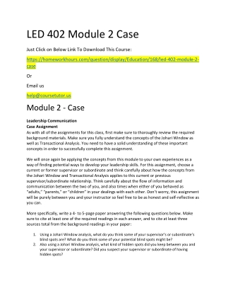 LED 402 Module 2 Case