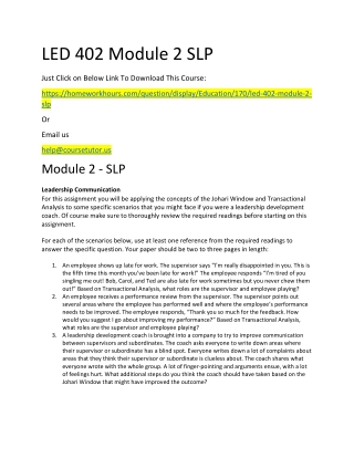 LED 402 Module 2 SLP