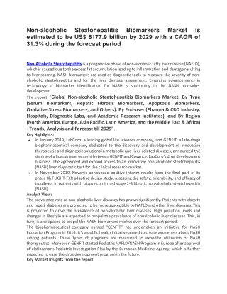 Non-alcoholic Steatohepatitis Biomarkers Market