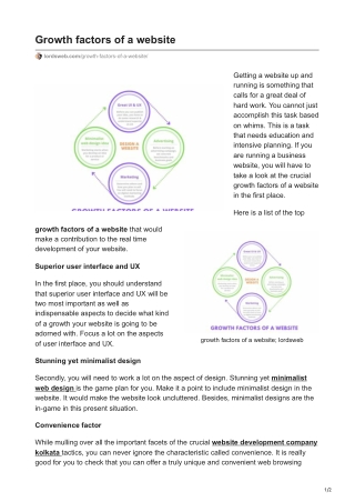 Growth factors of a website