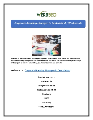 Corporate Branding Lösungen in Deutschland | Werbseo.de