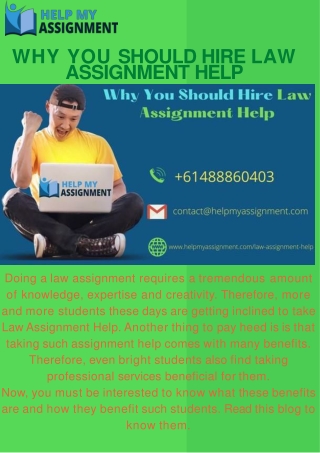 Why You Should Hire Law Assignment Help.
