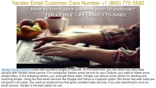 Yandex Email Tech Support  1(800) 775-5582 Number