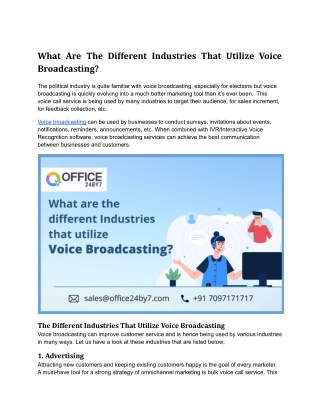 What Are The Different Industries That Utilize Voice Broadcasting