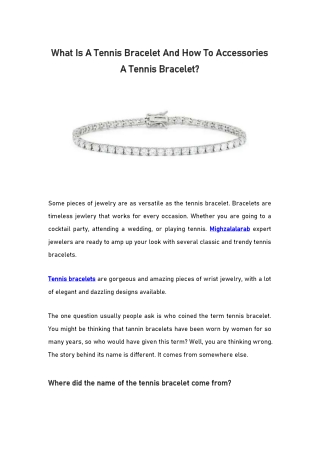 What Is A Tennis Bracelet And How To Accessories A Tennis Bracelet