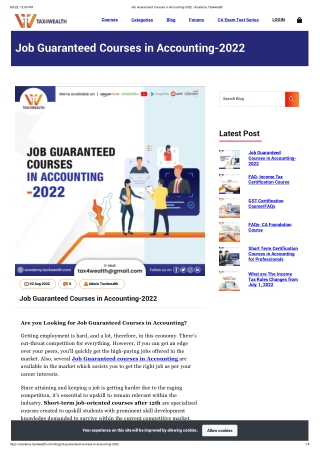 Job Guaranteed Courses in Accounting-2022 _ Academy Tax4wealth