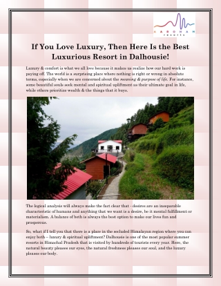 Luxury Resort in Dalhousie