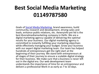 Best Social Media Marketing 01149787580
