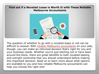 Find out if a Novated Lease is Worth It with These Reliable Melbourne Accountants