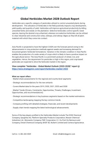 2021 Herbicides Industry Global Analysis Report