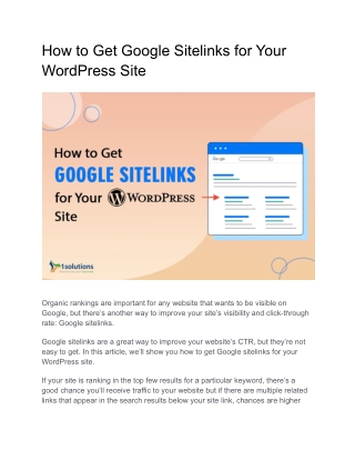 How to Get Google Sitelinks for Your WordPress Site