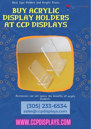 Acrylic Displays Holders For Sale - CCP Displays