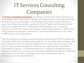 IT Services Consulting Companies