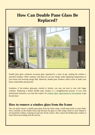 How Can Double Pane Glass Be Replaced?