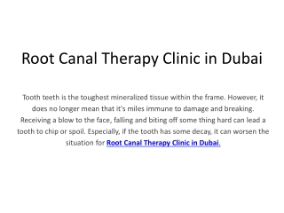 Root Canal Therapy Clinic Dubai