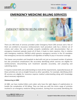 EMERGENCY MEDICINE BILLING SERVICES