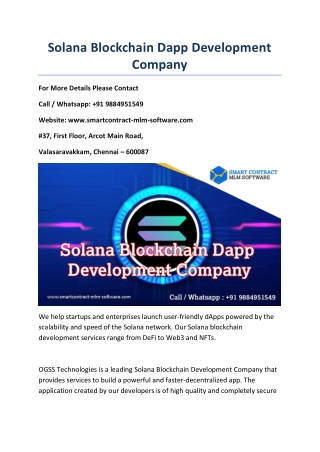 Solana Blockchain Dapp Development Company