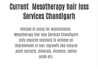 Current  Mesotherapy hair loss Services Chandigarh