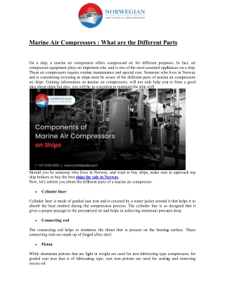 Marine Air Compressors What are the Different Parts