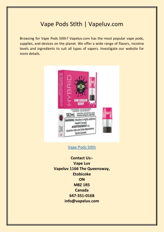Vape Pods Stlth | Vapeluv.com